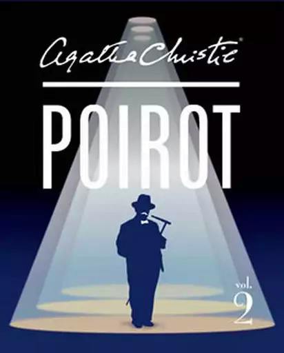 Front cover art of the Poirot Blu-ray box showing a silhouetted man under a spotlight with the text "Agatha Christie" and "POIROT".