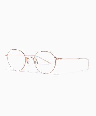 Round Airframe Ultra Light Titanium eyeglass frames with clear corrective lenses on a white background.