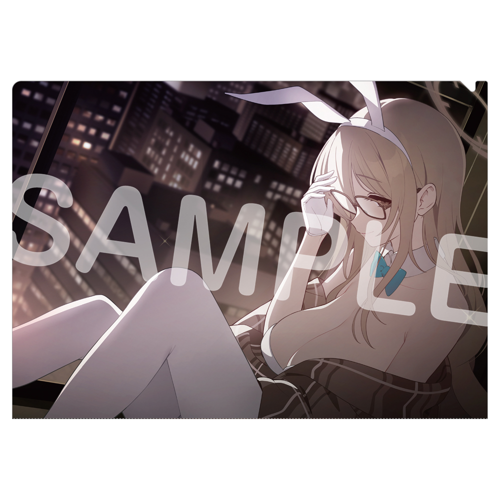 Clear file front artwork showing the character Akane in a bunny-girl outfit sitting against a nighttime city background.