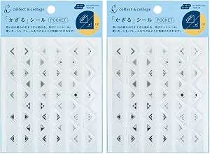 Sheet of Almost Daily Notebook Collect & Collage / Kazaru Seal pocket paper stickers on white backing.