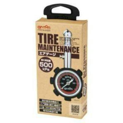 Retail packaging box showing the AMON 8822 tire air gauge image and product name.