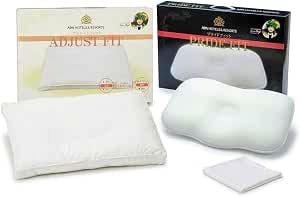 Two APA Hotels & Resorts pillows with their packaging and a small folded cloth displayed side by side.