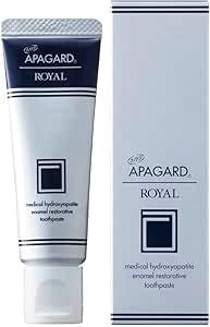 Tube of APAGARD Royal toothpaste shown next to its product box.