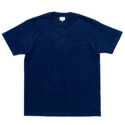 Flat-lay navy athletic long-sleeve cotton T-shirt on a white background.