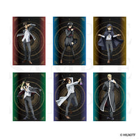 Six postcards from the Attack on Titan "That Kind of Time" set, each showing a different character on a colored background.