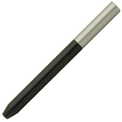 Caran d'Ache compatible ballpoint refill adapter with a silver top and black shaft.