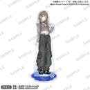 Front view of the BanG Dream! Our Notes acrylic stand of Kotohira Nagi (casual outfit) on a blue base.