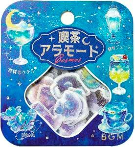 Packaged BGM Café A La Mode sticker set with visible space/deep-sea stardust themed stickers on a blue backing.