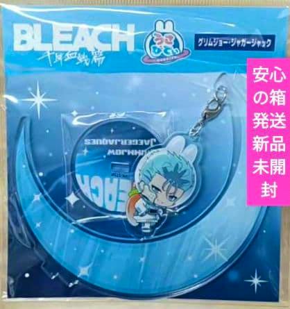 Packaged BLEACH usabitiyurayura acrylic stand of Grimmjow Jaegerjaquez showing the character acrylic piece and the blue display base.