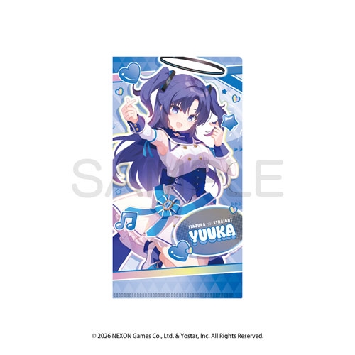 Front of the Blue Archive × TOWER RECORDS Yuuka ticket holder showing Yuuka character artwork on a blue-themed background.