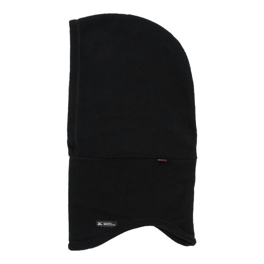 Black fleece hood-style multi-warmer neck gaiter photographed flat on a white background.