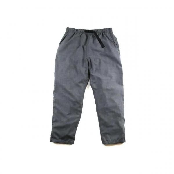 Front view of men's polyester pants from BROWN by 2-tacs laid flat on a white background.