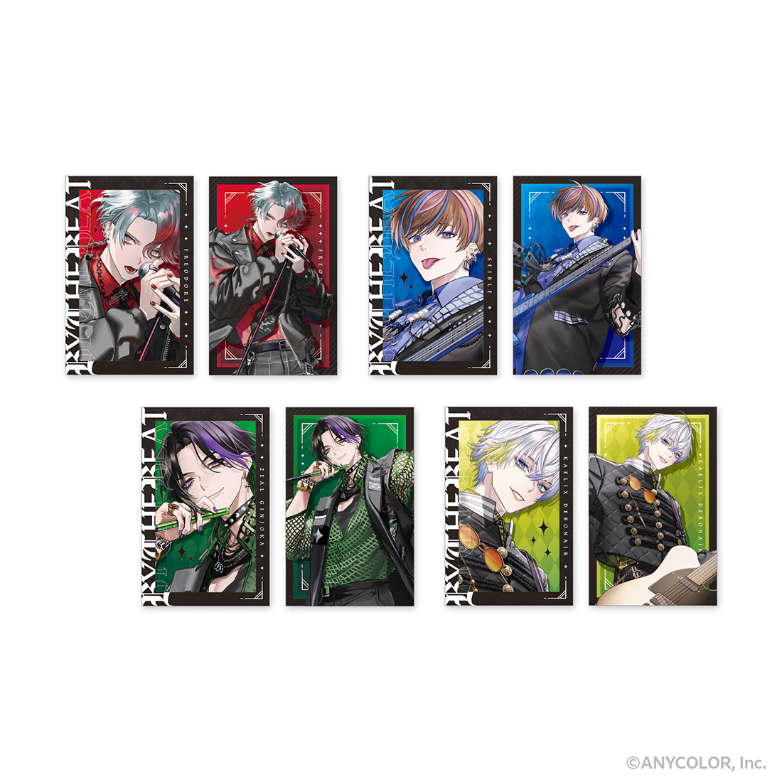 Several illustrated photocard designs from the BY THE BEAT 1st series arranged on a white background.
