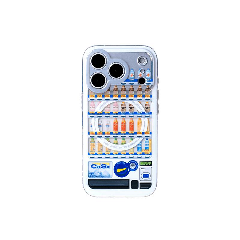 MagSafe-compatible phone case with a vending machine graphic shown on a white background.