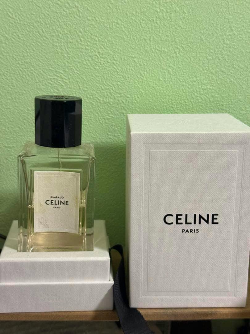 CELINE ランボー オードパルファン perfume bottle and its white CELINE Paris box displayed side by side.