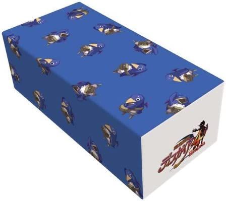 Blue paper card storage box featuring repeating Prinny character artwork and the Disgaea 4 Return logo on the end.