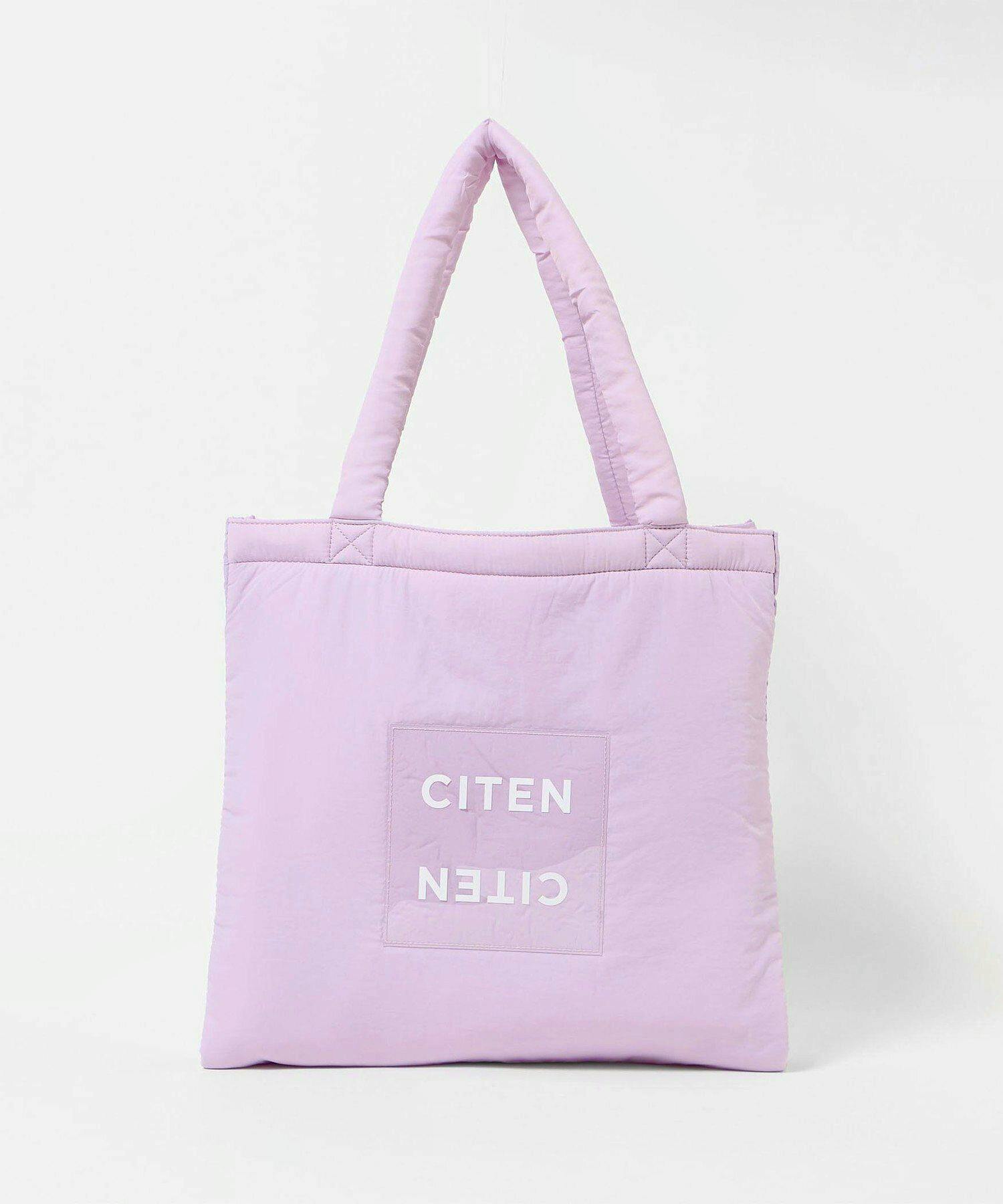 Light purple padded tote bag shown from the front with padded handles and a centered rectangular patch displaying the 'CITEN' logo.