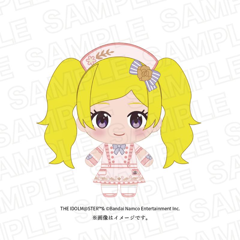Illustrated sample image of the Klara plush: a chibi plush with yellow twin-tail hair wearing a pink dress and headpiece.