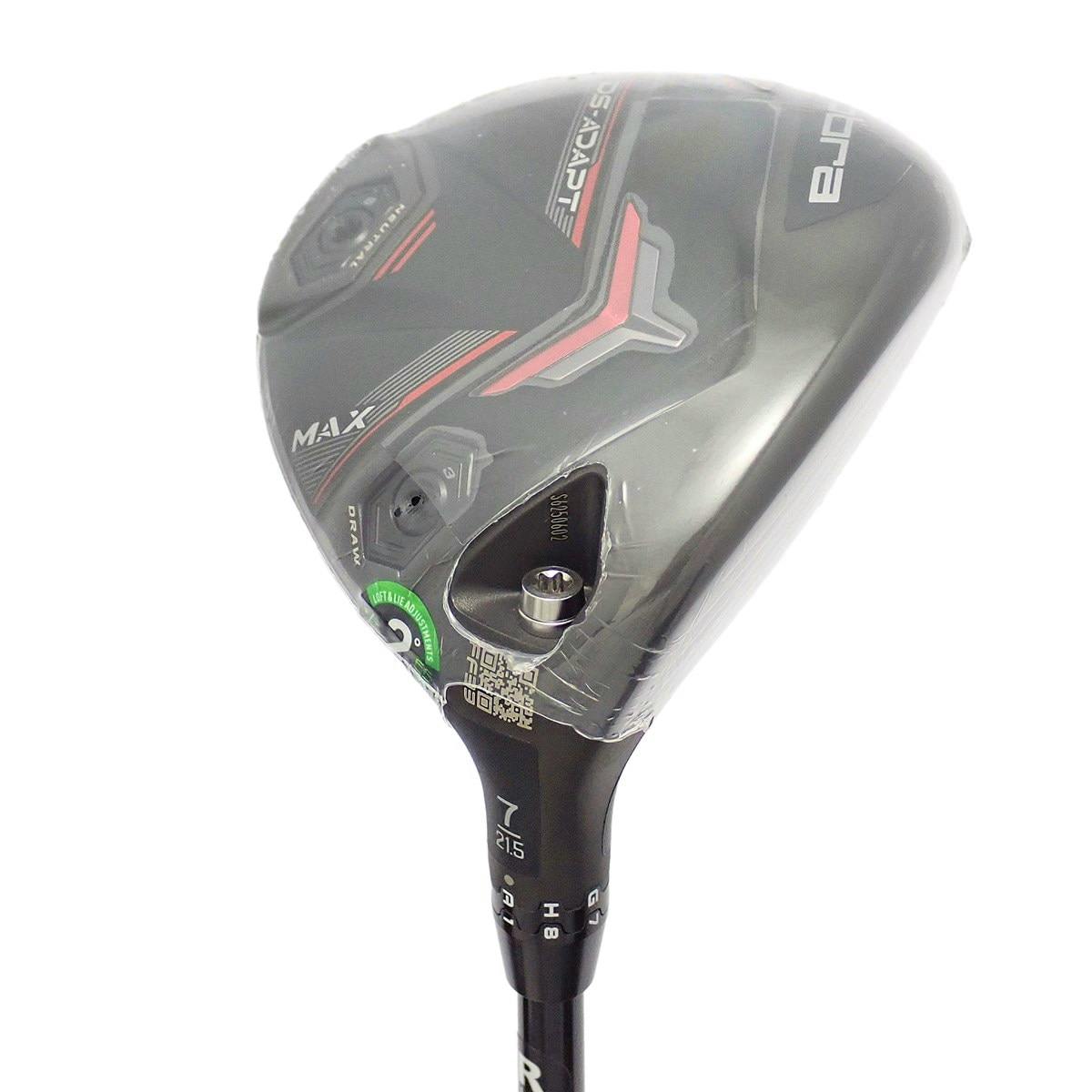 Oblique view of the Cobra DS-ADAPT MAX 7W fairway wood head with adjustable hosel and attached Speeder NX shaft.
