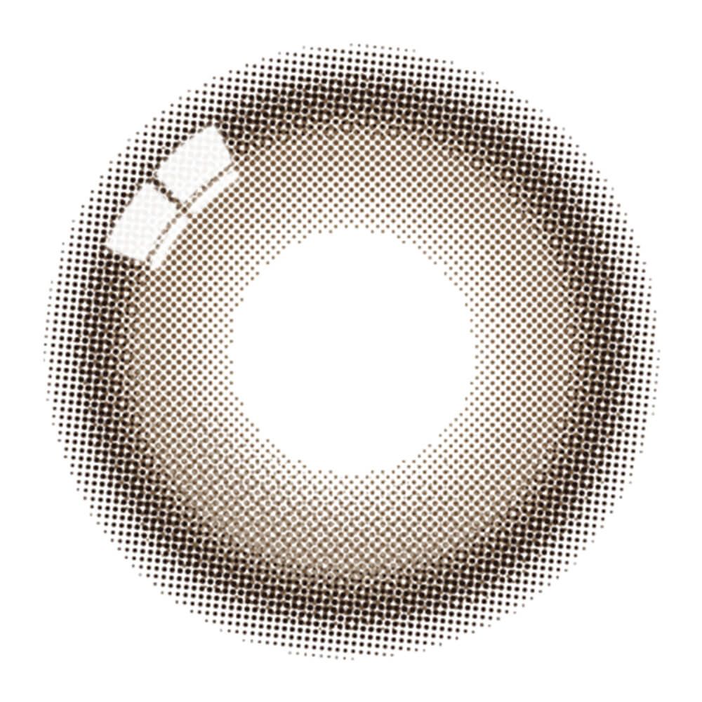 Close-up of a single colored contact lens showing its dot-pattern design on a white background.