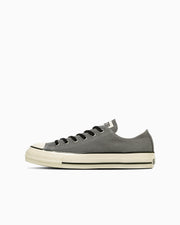 Side view of an ALL STAR AGED CL OX gray canvas low-top sneaker on a white background.