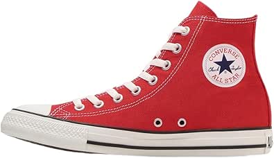 Red Converse All Star high-top canvas sneaker shown in side profile.