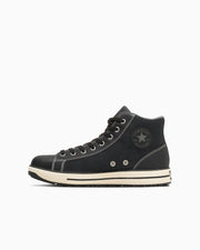 Side view of a black All Star PS II DM Z HI high-top leather sneaker on a white background.
