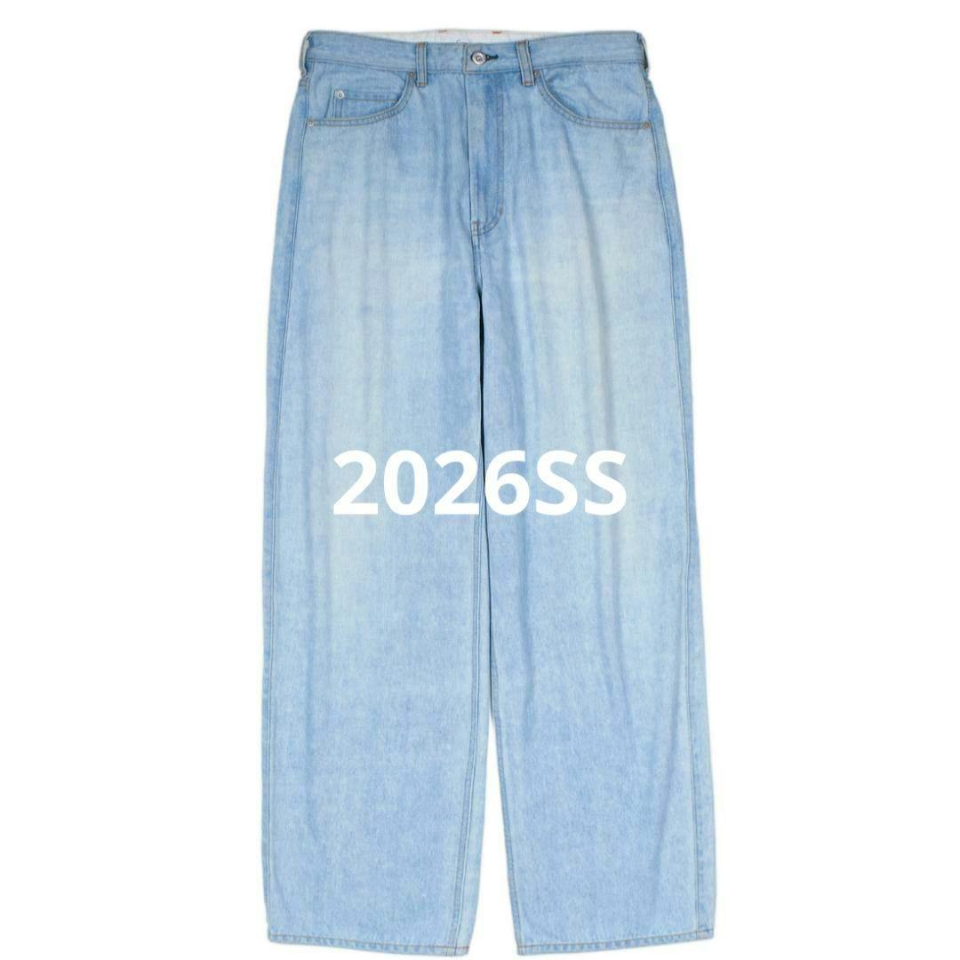 Cornier silk/cotton vintage denim pants laid flat on a white background with the text "2026SS" across the legs.