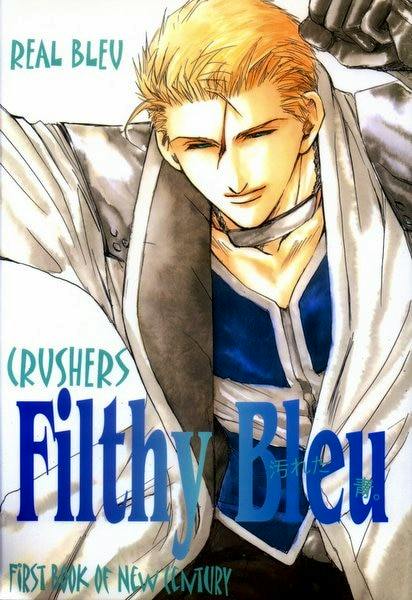 Cover art of the comic book showing a blond male character in a white coat and blue shirt with the title text “Filthy Bleu.”