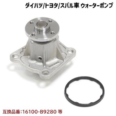 Water pump for a Daihatsu Hijet displayed with a round gasket on a white background.
