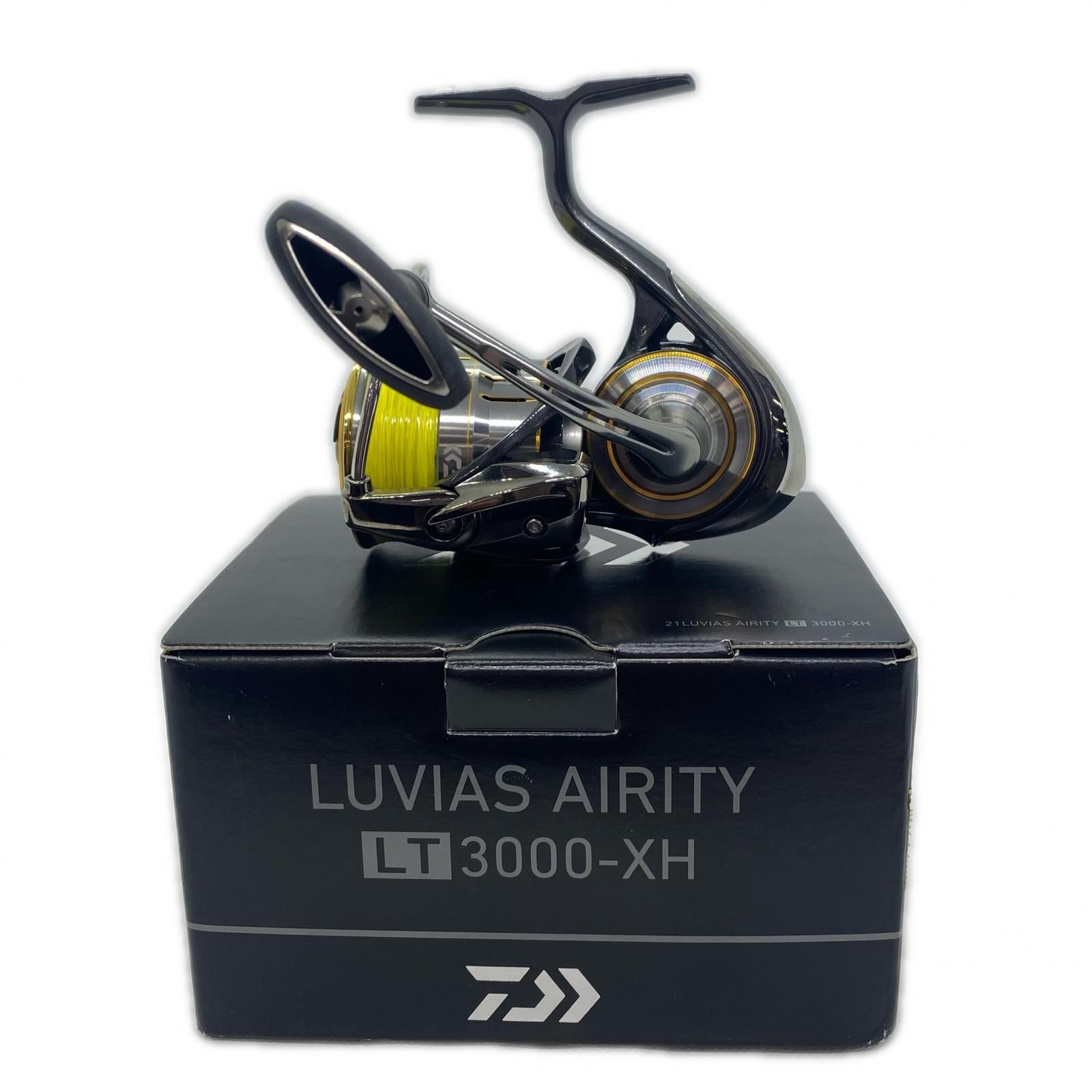 A Daiwa Luvias Airity LT3000-XH spinning reel displayed on its original box labeled LUVIAS AIRITY LT3000-XH.