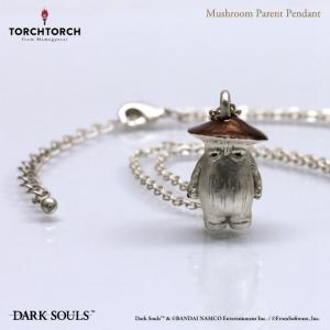 A mushroom-person pendant (Mushroom Parent) shown on a chain necklace against a white background.