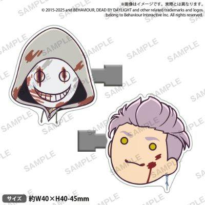 Two Dead by Daylight bangs hair clips showing illustrated front views of Legion and Trickster character faces.