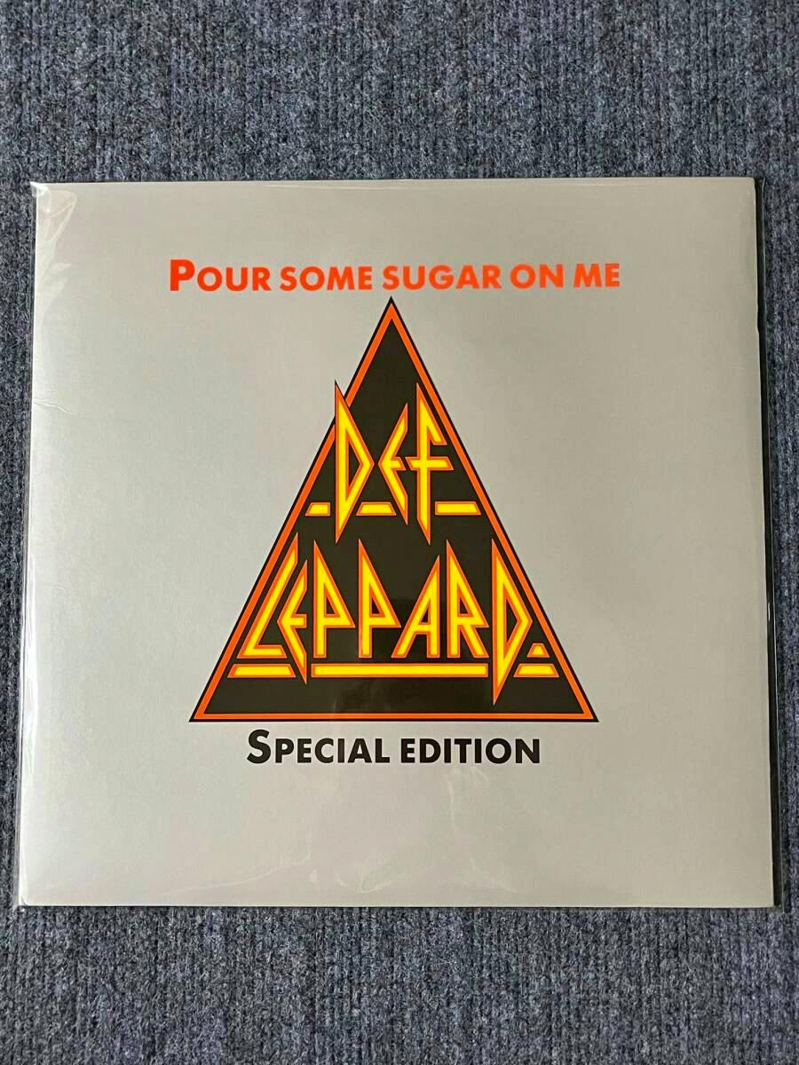 Front sleeve of the vinyl record showing the "Pour Some Sugar On Me" title, Def Leppard triangular logo, and "Special Edition" text.