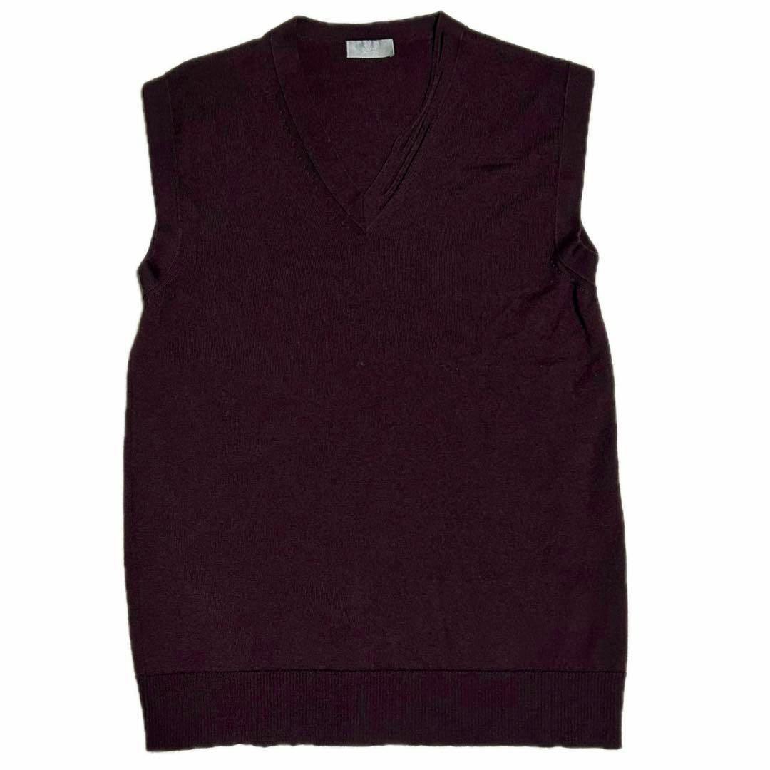 Front view of a Dior Homme wool V-neck sleeveless vest laid flat.