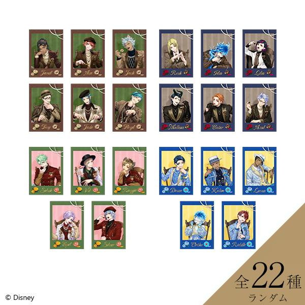 A grid of 22 illustrated character cards from the 『ディズニー ツイステッドワンダーランド』 card collection (ラ・ボンボニエールver.).