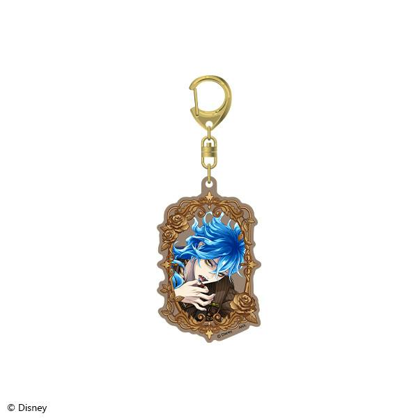 Photo of the Idia Shroud acrylic keychain (La Bonbonniere ver.) with gold clasp on a white background.