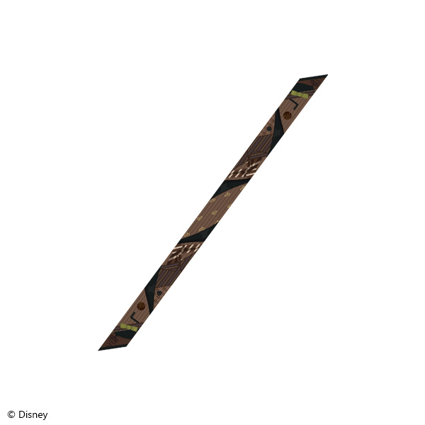 A diagonal brown patterned ribbon scarf (La Bonbonniere ver., Idia Shroud) shown on a white background.