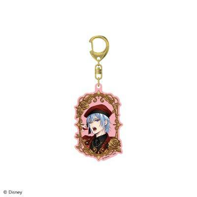 Acrylic keychain charm from Disney Twisted Wonderland (La Bonbonnière ver.) showing character artwork in a decorative frame with a lobster clasp.