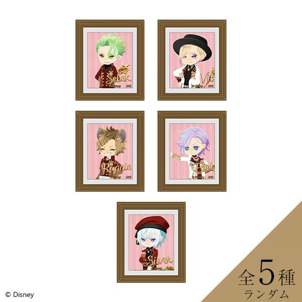 Five mini framed chibi character magnets displayed in brown frames on a white background.