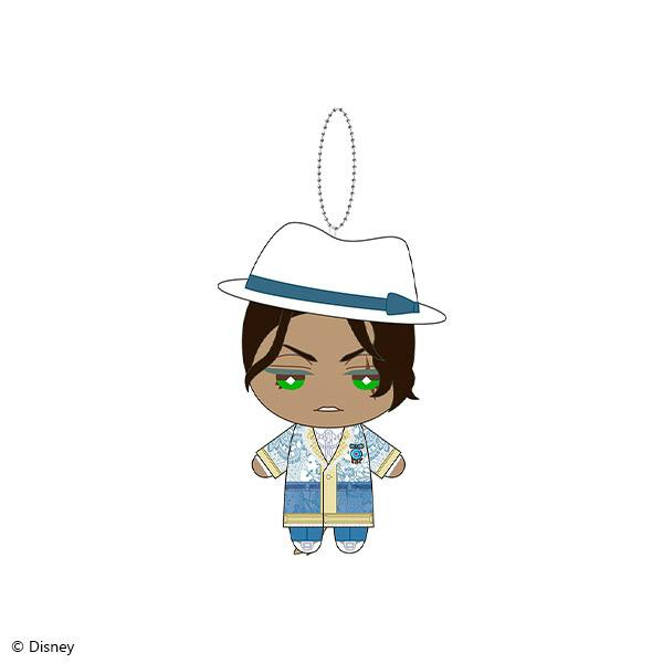Front-facing illustration of the Leona Kingscholar mini plush keychain with attached ball chain.