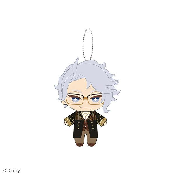 Front view of the mini mini plush keychain of アズール・アーシェングロット on a white background.