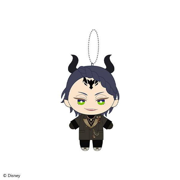 Front view of the Malleus Draconia mini plush keychain (La Bonbonniere version) on a white background.