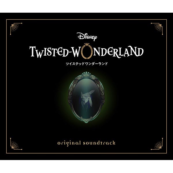 Black cover art for the Disney Twisted-Wonderland original soundtrack with the title logo, a decorative oval mirror, and the text "original soundtrack".