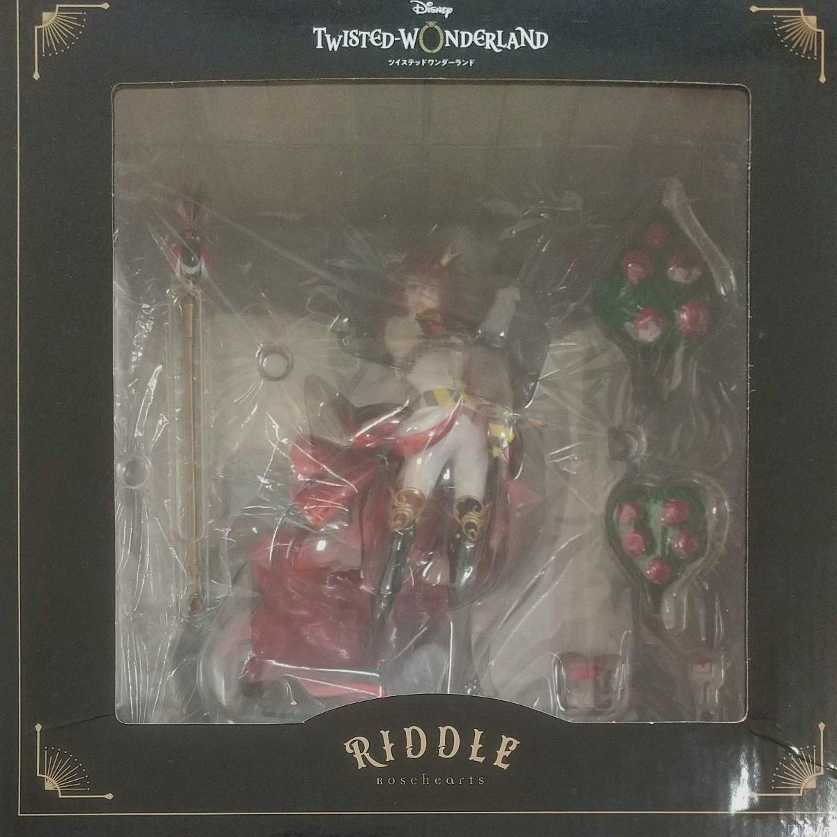 Windowed retail box containing the Riddle Rosehearts (Twisted Wonderland) 1/8-scale figure visible in its blister packaging with accessories.