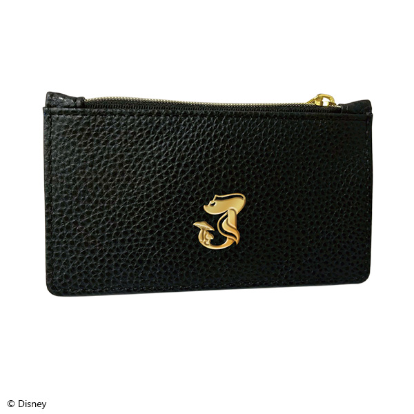 Black synthetic leather fragment case with a gold emblem on the front and a top zipper.