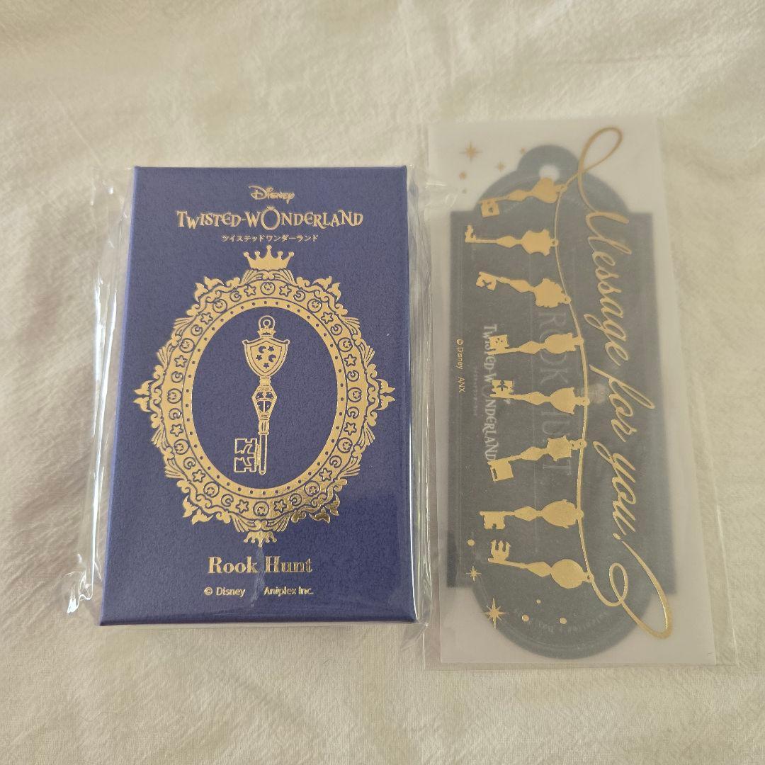 Boxed Twisted Wonderland “Rook Hunt” bookmark packaging with the decorative bookmark charm shown in a plastic sleeve.