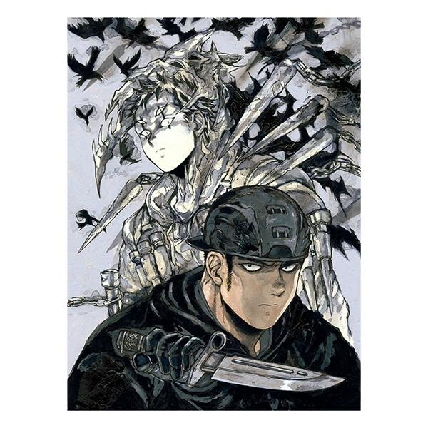 Illustrated cover art for Dorohdoro Season2 Blu-ray showing a character holding a large knife with another skeletal-like figure behind him surrounded by crows.