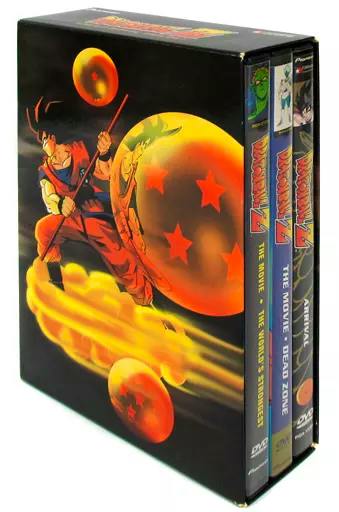 Boxed set of Dragon Ball Z DVD movie trilogy in a slipcase showing cover artwork and three DVD spines.