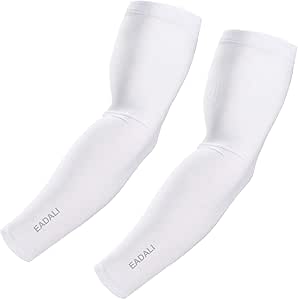 Two white Eadali cooling arm covers (set of 2) displayed side by side on a white background.